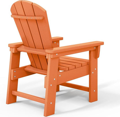 WestinTrends Malibu Kids Outdoor HDPE Adirondack Plastic Patio Chair, Orange