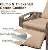 Domi Outdoor Recliner Chair, Patio Recliner with Hand-Woven Wicker, Flip Table Push Back, Adjustable Angle - Photo 8