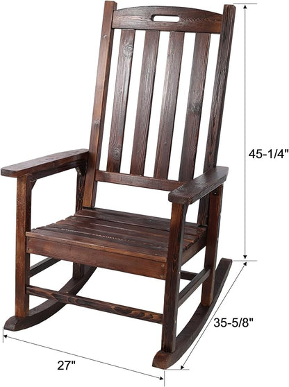 Oversized Porch Rocker Chair with Wide Seat and Tall Backrest for Ultimate Relaxation and Comfort Indoors or Outdoors