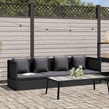 Outdoor Chaise Lounge for Patio, 3-Person Poly Rattan Daybed with Adjustable Armrests - Photo 1