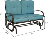 Kozyard Cozy Patio Glider Bench - Outdoor Rocking Loveseat with Sturdy Frame and Cushioned Seats for Patio - Photo 3