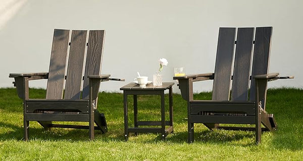 SERWALL Modern Adirondack Chair Set of 2, Folding Adirondack Chair with Dual Cup Holders - Photo 1