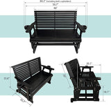 Fortune Candy Patio Glider with Cup Holders, High Roll Back and Deep Contoured Seat,Heavy Duty 800 Lb (Black, 2-Seater) - Photo 2