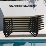 Domi Pool Lounge Chairs Set of 3, Aluminum Chaise Lounge Outdoor with Side Table - Photo 8