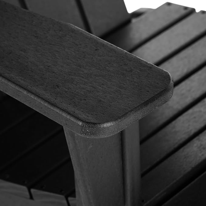 WO WESTIN OUTDOOR HDPE Laguna Outdoor Rocking Poly Adirondack Chair (Set of 2), Black