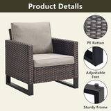 Rilyson Wicker Outdoor Patio Chairs Set - 3 Piece Rattan Patio Furniture Bistro Chairs Set with Waterproof Wicker - Photo 4