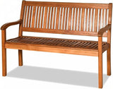 COSTWAY Wooden Bench Outdoor, Curved Armrest & Backrest, Sturdy Outdoor Wood Bench for Garden, Park & Porch - Photo 1