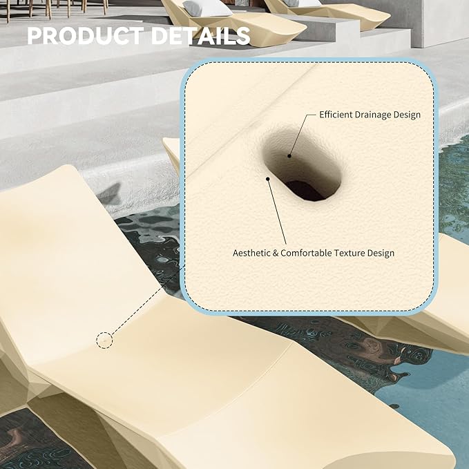 Ergonomic Pool Lounger, Water Chaise with Weight Box, in-Pool Lounge Chair for Shallow Water, Easy Assembly - Photo 5