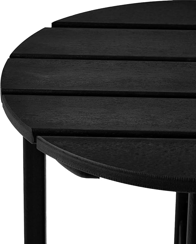 WestinTrends Dylan Adirondack Round Outdoor Side Table, Black
