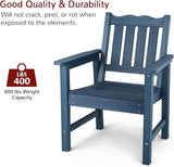 Stoog 4-Piece Patio Furniture Set, All-Weather HIPS Outdoor Dining Set, Includes 1 Bench, 2 Chairs, 1 Coffee Table, Blue - Photo 5