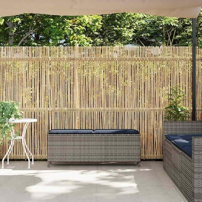 Patio Bench with Cushion Gray 43.3"x11.8"x15.9" Poly Rattan,Poly Rattan Outdoor Garden Bench with Comfortable Cushion Durable Weatherproof Sofa for Yard or Patio Patio Furniture