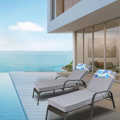 JMGBird Outdoor Chaise Lounge Cushion 70 * 22 * 4.5 Inch, Patio Chaise Chair Cushions Water-Repellent Foldable Pool Thick Lounge Cushions Outdoor Furniture