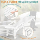 LUE BONA Outdoor Lounge Chair Set with Table, 6-Piece, HDPS Chaise Lounge Outdoor with Wheels - Photo 5