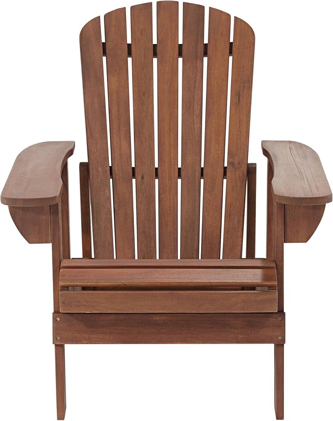 Teal Island Designs Fletcher Dark Wood Outdoor Reclining Adirondack Chair