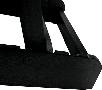 highwood Hamilton Made in the USA Folding and Reclining Adirondack Chair, Adult Size, Black