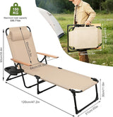Folding Lounge Chairs for Outside, Beach Patio Lounge Chair - Photo 3