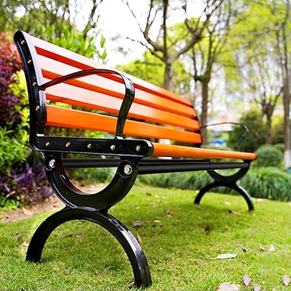 Outdoor Benches Weatherproof with Backrests and Armrests, Metal Garden Benches for Outdoors Park Yard Front Porch Path(120 * 40 * 72cm)