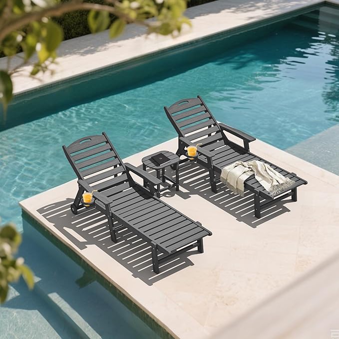 Plawdlik Oversized Patio Chaise Lounge Set of 2 - Photo 2