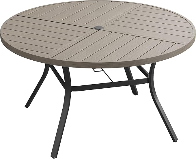 DIFY 53.1" Round Outdoor Patio Dining Table for 6-8 - Photo 1