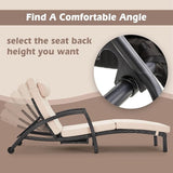 Chaise Lounge Chairs Outdoor Set of 4, Comfy Outside Wicker Patio Pool Lounge Chair w/ 5 Adjustable Back Angle - Photo 4