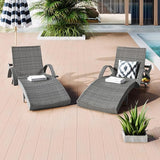 Yayzy 80'' Long Outdoor Wicker Chaise Lounge Chairs Set of 4 - Photo 2