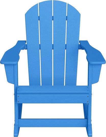 WestinTrends Malibu Outdoor/Patio Poly Adirondack Rocking Chair, Pacific Blue