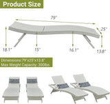 Outdoor Wicker Reclining Lounge Chair, 79" Rattan Patio Chaise Lounges for Poolside, Garden, Backyard, Set of 2 - Photo 2