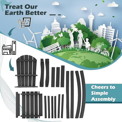 ORALNER Tall Adirondack Chairs, Outdoor High Back Balcony Chair, Weather Resistant HDPE Resin Plastic Bar Height Stools, 360 LBS Lifeguard Chair for Pool Patio Deck Backyard (1, Black)