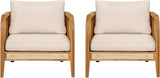 Christopher Knight Home Set of 2 Tilden Bohemian Acacia Wood Patio Accent Chairs, Wicker Lounge Chair Outdoor - Photo 6