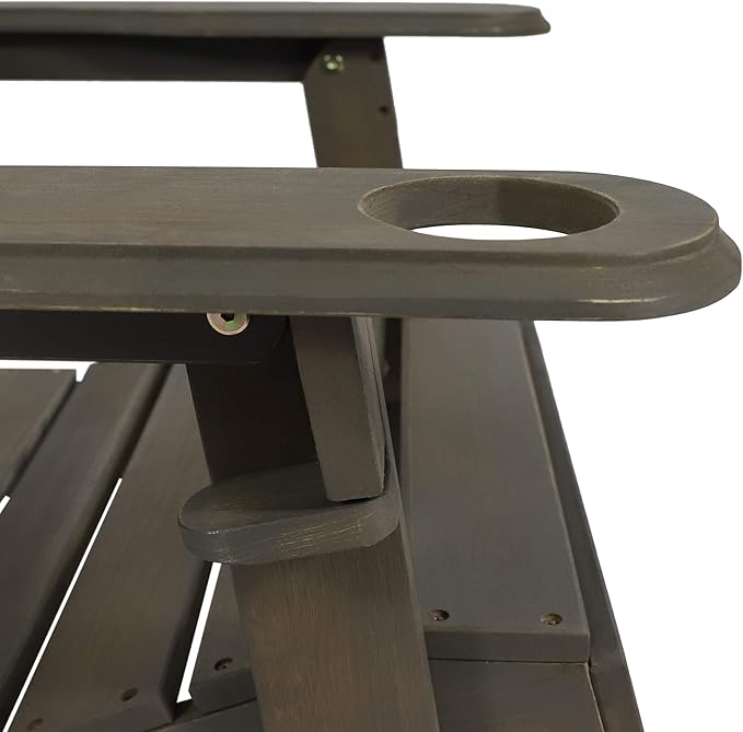 Christopher Knight Home Cheryl Outdoor Acacia Wood Folding Adirondack Chair, Gray