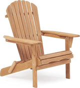 Wooden Folding Adirondack Chair Set of 2, Wood Lounge Patio Chair for Garden Outdoor - Photo 8