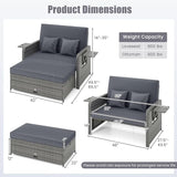 Tangkula Patio Rattan Daybed with 4-Level Adjustable Backrest - Photo 4