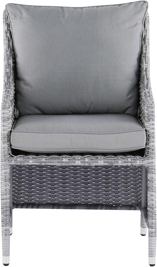 Elle Decor Vallauris Patio Outdoor Furniture Collection, Premium All Weather Wicker, 5 Piece Non-Reclining Set, Gray - Photo 5