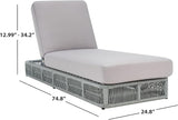 SAFAVIEH Outdoor Collection Gillian Grey Rope/Grey Cushion Chaise Lounge Chair (PAT7527C) - Photo 3