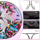 18" Side Table Outdoor, Hummingbird Metal Accent Table, Indoor Small Round End Tables - Photo 5