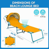 Colorsoul 2 Pack Tanning Chair with Sun Canopy, Adjustable 4-Position Beach Lounge Chair for Adults - Photo 2