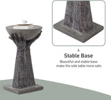 SUNBURY Outdoor Side Table, 24" H Hand-Shaped Concrete Side Table, Accent Patio End for Outside - Photo 6
