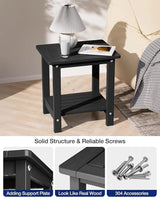 YEFU Outdoor Side Table for Patio: 16" HIPS Weather - Resistant Adirondack Tables - Waterproof Small Square End Tables - Photo 6