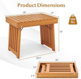 Tangkula Patio Foldable Side Table, Outdoor Folding Acacia Wood Coffee Table w/Slatted Tabletop - Photo 3