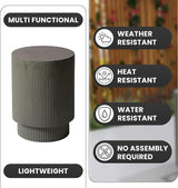 LeisureMod Modern Side Table Round Fiberstone Top Accent End Table for Home, Outdoor Patio, Living Room Sofa - Photo 5