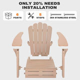 NUU GARDEN Folding Adirondack Chair, Plastic Fire Pit Chairs, Patio Chair Weather Resistant, Outdoor Chairs - Photo 8