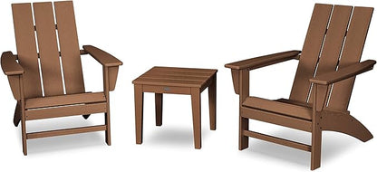 POLYWOOD® Modern Adirondack 3-Piece Set in Teak