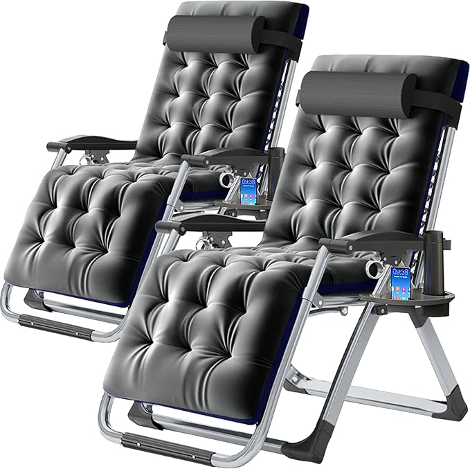 Slsy Zero Gravity Chair, Reclining Lounge Chair with Removable Cushion & Tray for Indoor and Outdoor - Photo 1