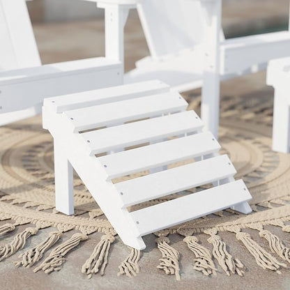 Wildridge Classic Footrest, White - Outdoor Weather Resistant HDPE Ottoman for Adirondack Chair