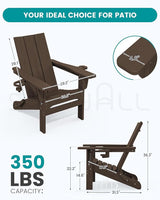 SERWALL Modern Adirondack Chairs Set of 8, Folding Adirondack Chair with Cup Holders - Photo 3