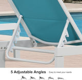 PURPLE LEAF Outdoor Chaise Lounge Set Elderly-Friendly Straight Legs Adjustable Sunbathing Recliner with Side Table for - Photo 5