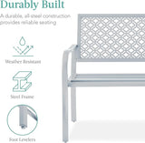 Best Choice Products Outdoor Bench 2-Person Metal Steel Benches Furniture for Garden, Patio, Porch - Photo 3