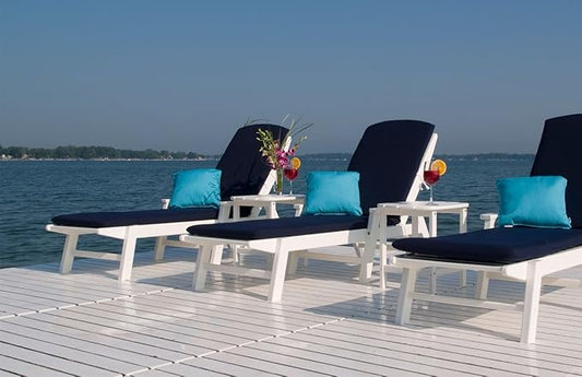 POLYWOOD® Nautical Chaise with Arms & Wheels in Mahogany