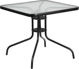 Flash Furniture Barker 31.5" Square Indoor/Outdoor Tempered Glass Metal Frame Side Table - Photo 1