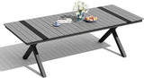 Pellebant 94" Outdoor Dining Table for 8-10, 8ft Aluminum Patio Table with Umbrella Hole - Photo 8